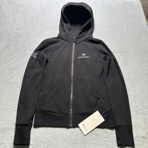NWT Lululemon Scuba Hoodie Women Sz 6 Company Logo Jumper Black Gym Yoga